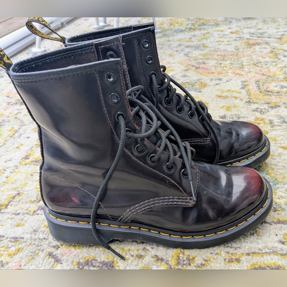 Dr. Martens Cherry Red Arcadia Leather Boots